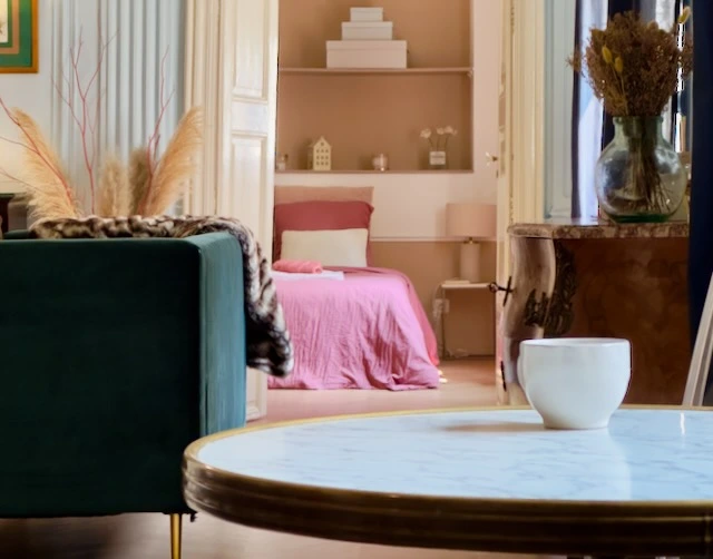 Suite Sarah Bernhardt — salon vert et palmier, Narbonne